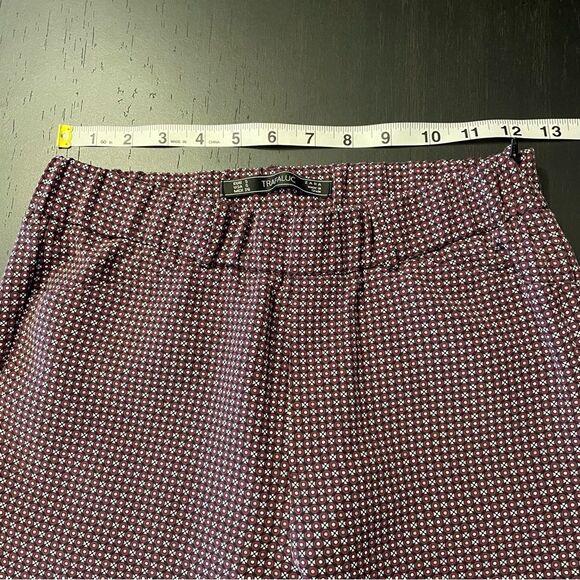 ZARA Trafaluc Elastic Waist Red White Patterned Skinny Pants Women’s Size S - Picture 7 of 7